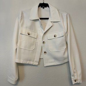 Lulu's White Crop Jacket